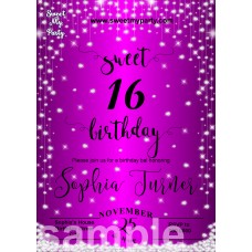 Purple Diamonds Sweet 16 Invitations,Purple Sparkle Diamonds Quinceanera Invitations,(016swee) Purple Diamonds Sweet 16 Invitations,Purple Sparkle Diamonds Quinceanera Invitations,(016swee)